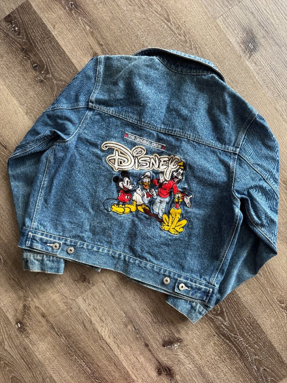 Vintage Disney Denim Jacket | Mickey & Friends Embroidered Graphic M